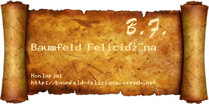 Baumfeld Feliciána névjegykártya